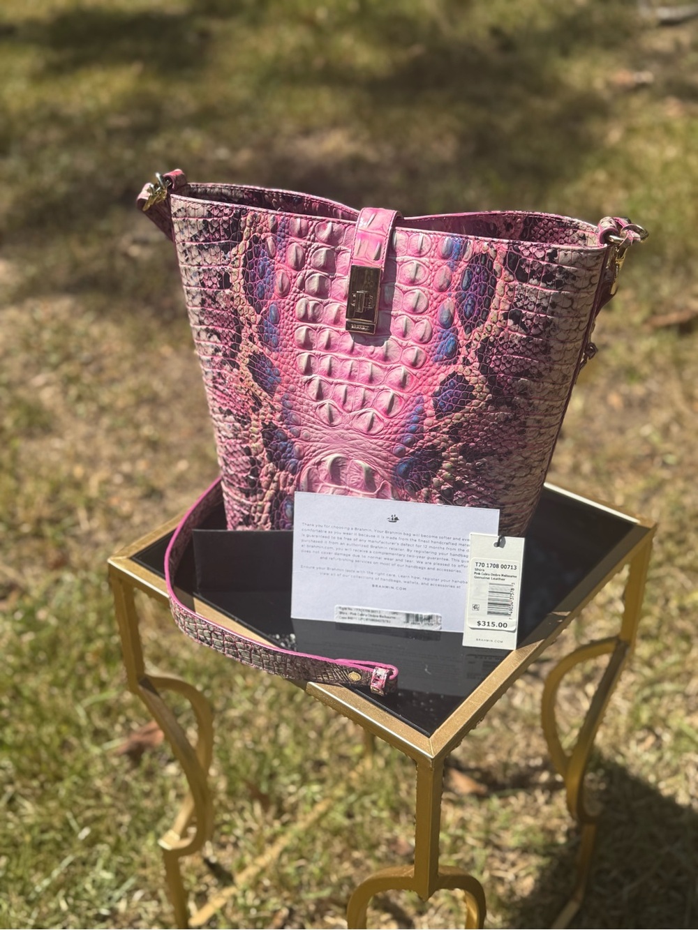 Brahmin Shira- Pink Cobra Ombré - Picture 2 of 6